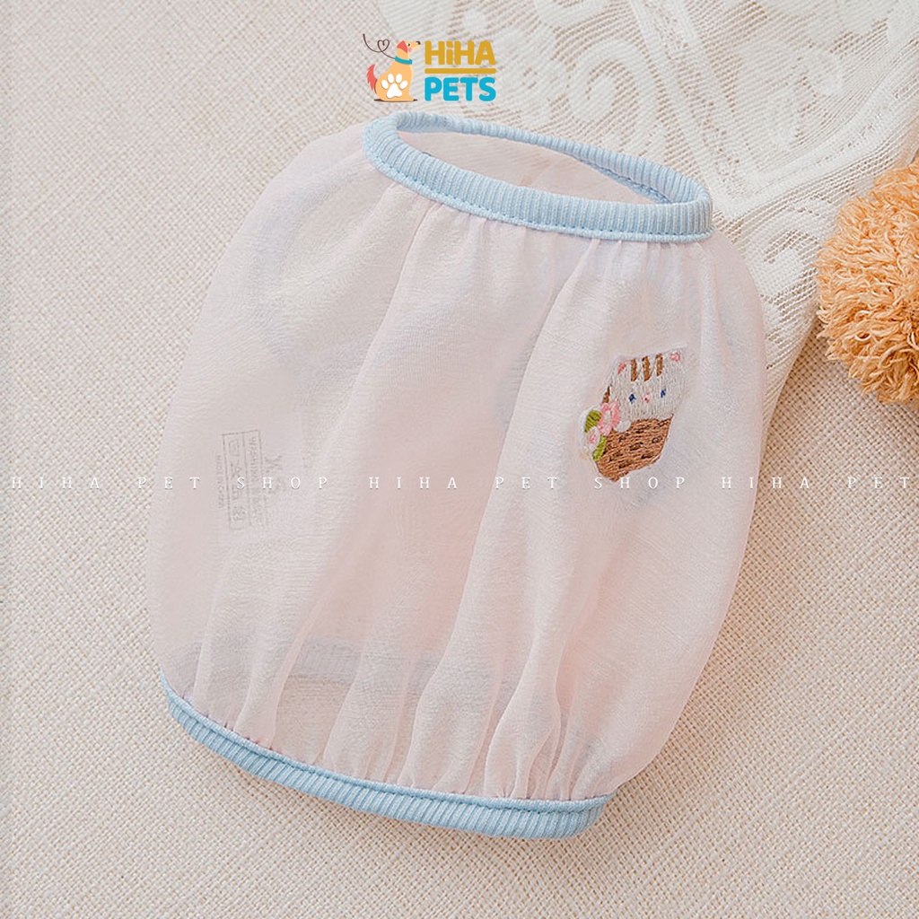 Áo Thun Cho Chó Mèo Mát Mẻ Mùa Hè, Quần Áo Thú Cưng Cao Cấp Hihapet