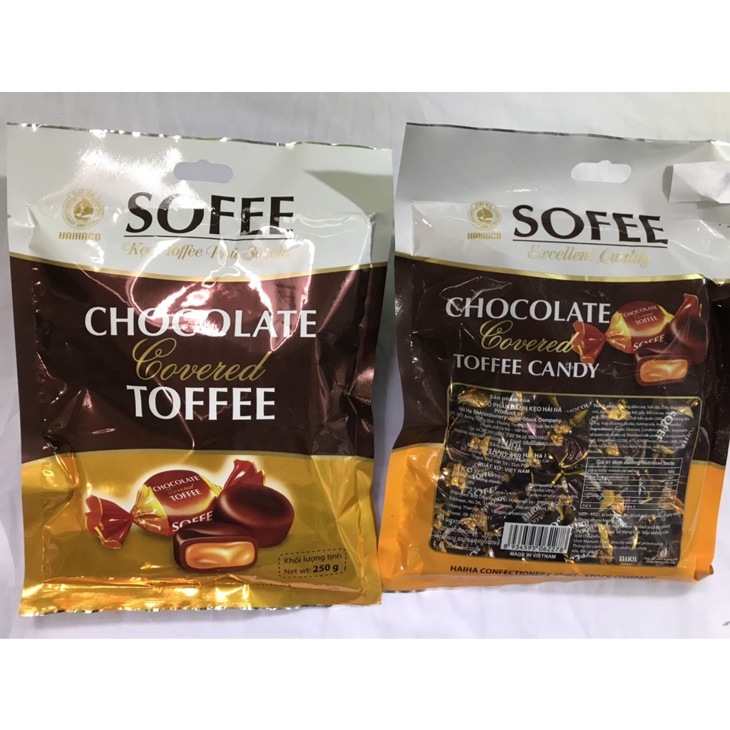 Kẹo Sofee Toffee Phủ SôCôla gói 250g Chocolate Covered