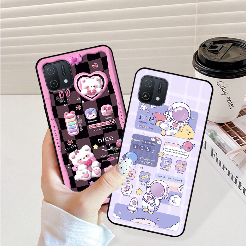 Ốp lưng Oppo A16k hình gấu, vũ trụ ngân hà chibi. ốp chống sốc bền đẹp