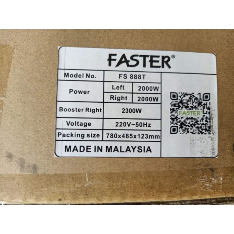 Bếp từ đôi Faster 888T Nhập Nguyên Chiếc Malaysia Tặng ngay bộ nồi inox 5 món cao cấp