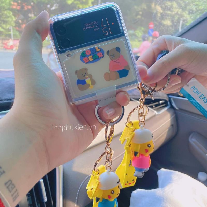 Ốp lưng Samsung Galaxy Z Flip 4 - Flip 3 Clear Cover With Ring Transparency Trong Suốt - Hàng chính hãng