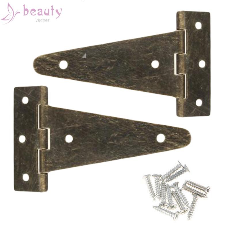 Set 2 Bản Lề Cửa Bằng Đồng Hình Chữ T