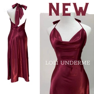 🔥NEW ARRIVAL🔥 Đầm lụa cổ đổ kèm nơ rời Loli, váy lụa yếm cột nơ dáng suông cao cấp