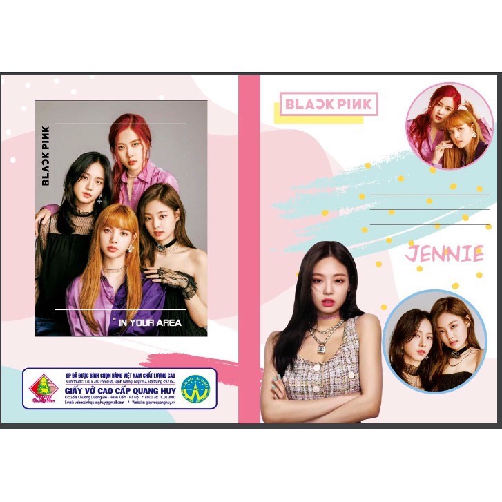 Combo 10 Quyển Vở Kpop 80 Trang Quang Huy Kẻ Ngang Duplex- tập vở bìa đẹp giấy trắng tự nhiên luyện chữ, học sinh cấp 2