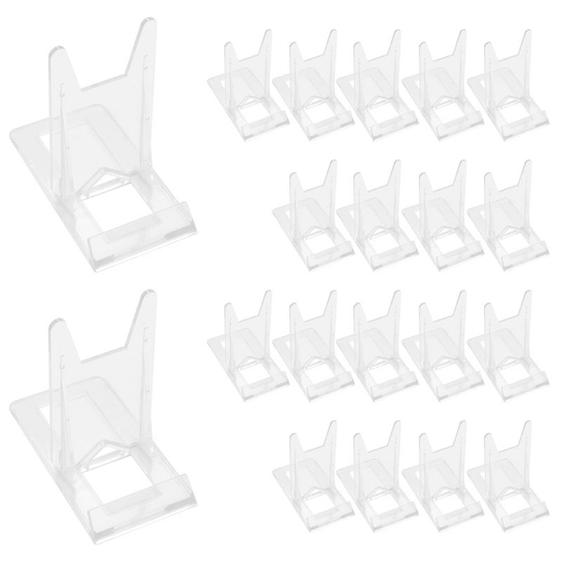 Set 20 Giá Đỡ Trưng Bày Đĩa Bằng Acrylic Trong Suốt Có Thể Điều Chỉnh Cho Sổ Tay