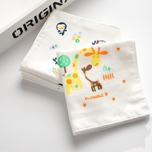 Bonstore : Khăn sữa bé sơ sinh khăn xô cotton loại 1 bền dai ko xù ko phai thấm hút tốt