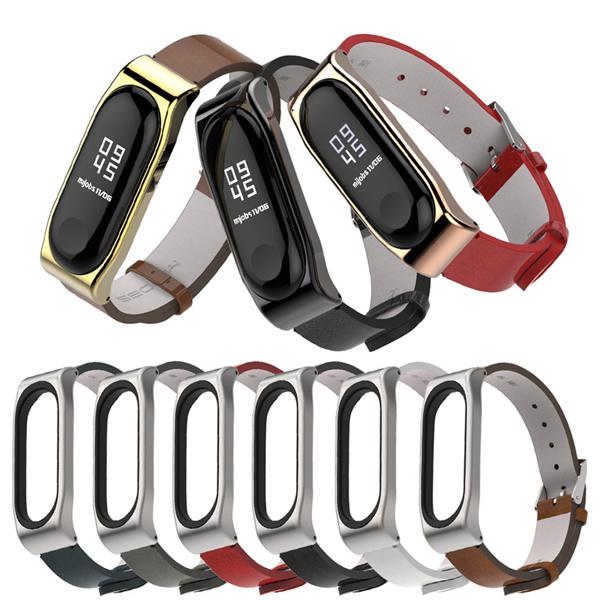 Dây Đeo Bằng Da Cho Đồng Hồ Thông Minh Xiaomi Mi Band 3
