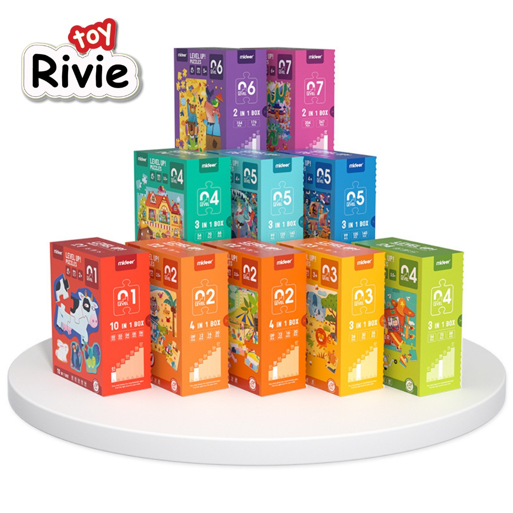 MIDEER - Bộ đồ chơi xếp hình thông minh cho bé 7 cấp độ - Level UP Puzzles