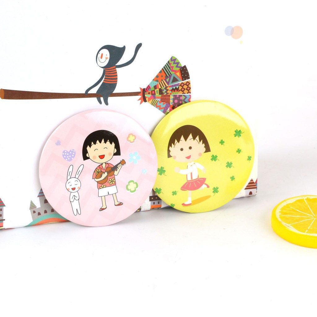 Gương trang điểm bỏ túi, gương mini maruko dễ thương