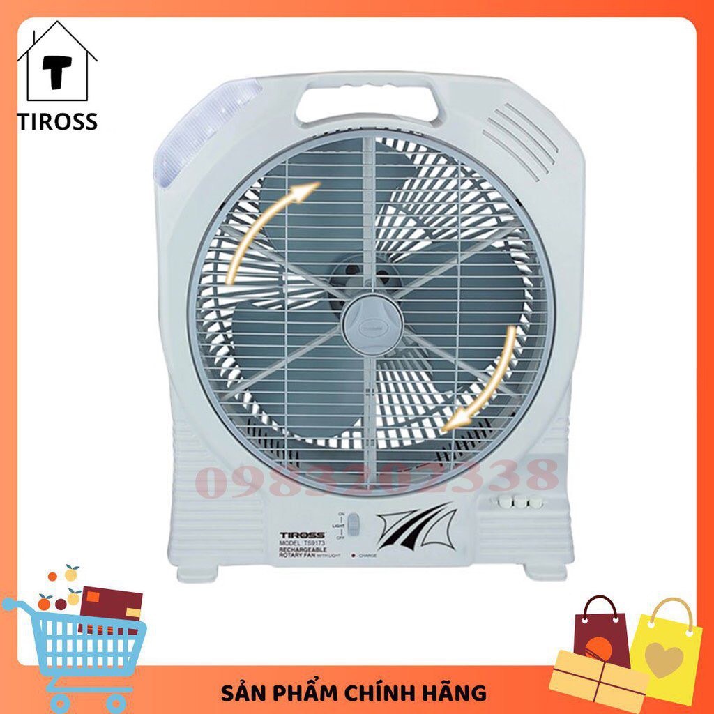 [Tiross123] Quạt tích điện Tiross TS9173, Sản phẩm chính hãng