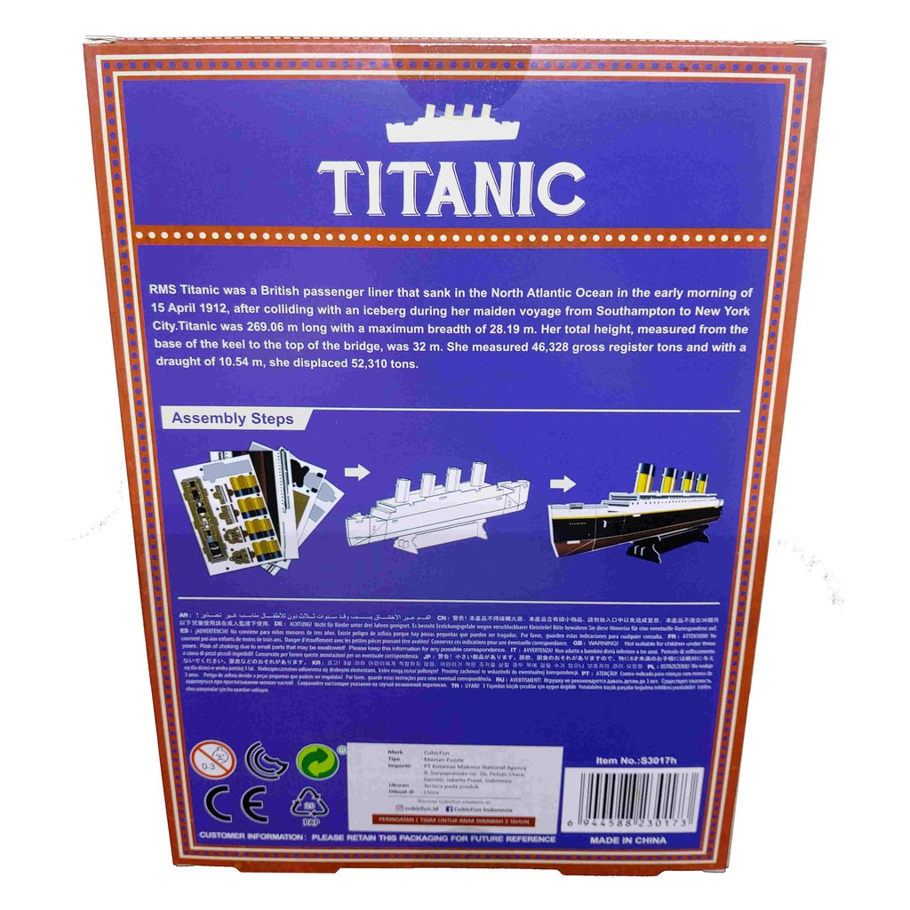 Đồ Chơi Lắp Ráp Mô Hình Tàu Titanic 3d Cho Bé