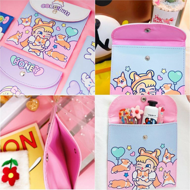 Ví vuông da PU đựng tampon kín đáo cho con gái Bentoy Milkjoy UFO Catcher Dream bunny pastel the grand pet shop corgi