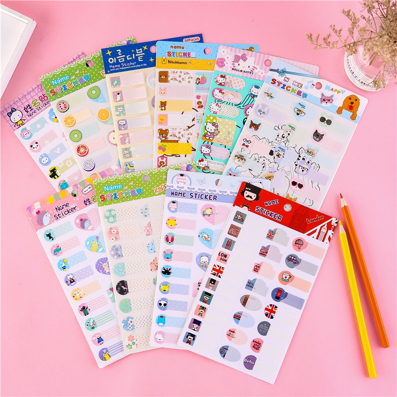 Sticker dán ghi tên, đánh dấu đồ dùng học tập - Name sticker
