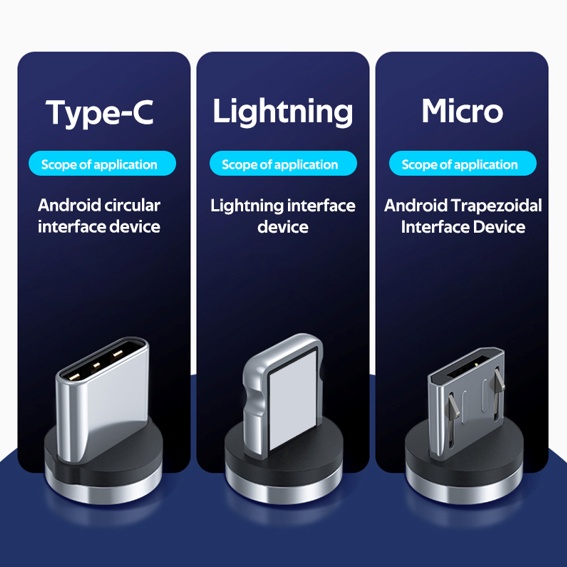 Đầu Cắm Micro USB Từ Tính Tech World Đầu Type-C Cáp Cho AM17 AM23 AM30 AM33 AM51 AM67 AM68 AM70 Dành Cho iOS Samsung