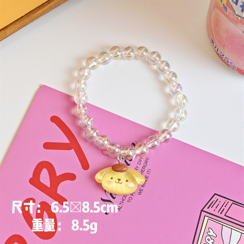 Vòng Tay Dây Cao Su Mặt Hình Cún Melody Kuromi Cinnamon Hoạt Hình Nhật Bản Đáng Yêu