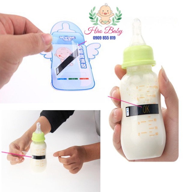 Miếng dán đo nhiệt độ bình sữa cho bé