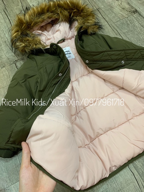 Áo khoác ZARA Parka Màu Xanh Rêu xuất dư xịn cho bé