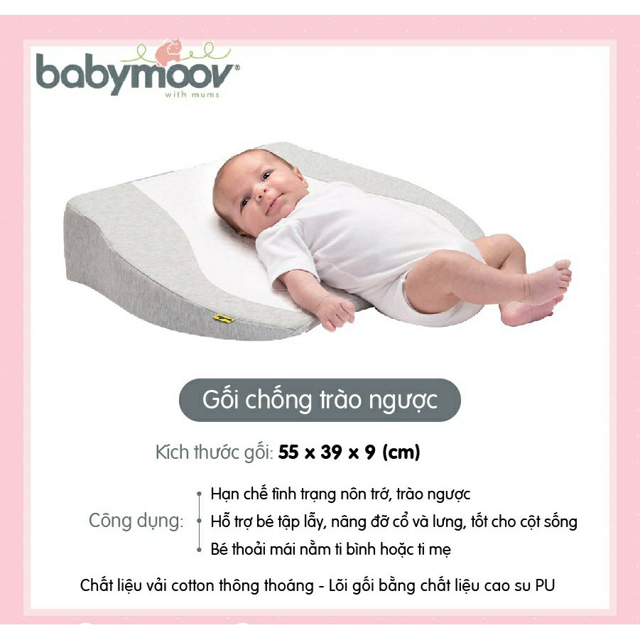 [Rẻ nhất Shopee][COMBO] Gối chống trào ngược Babymoov và nệm ngủ đúng tư thế JJovce