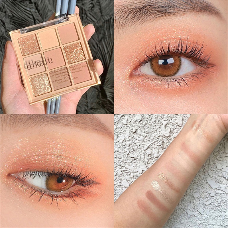 1 Bảng Phấn Mắt Màu Trà Sữa / Nude / Lì Ánh Nhũ Chống Nước