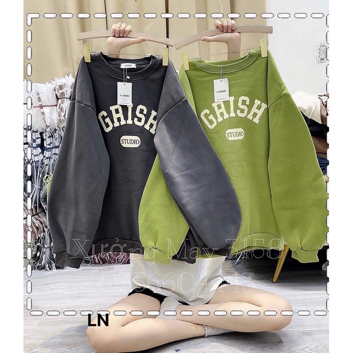 Áo nỉ bo cotton GRISH LN12