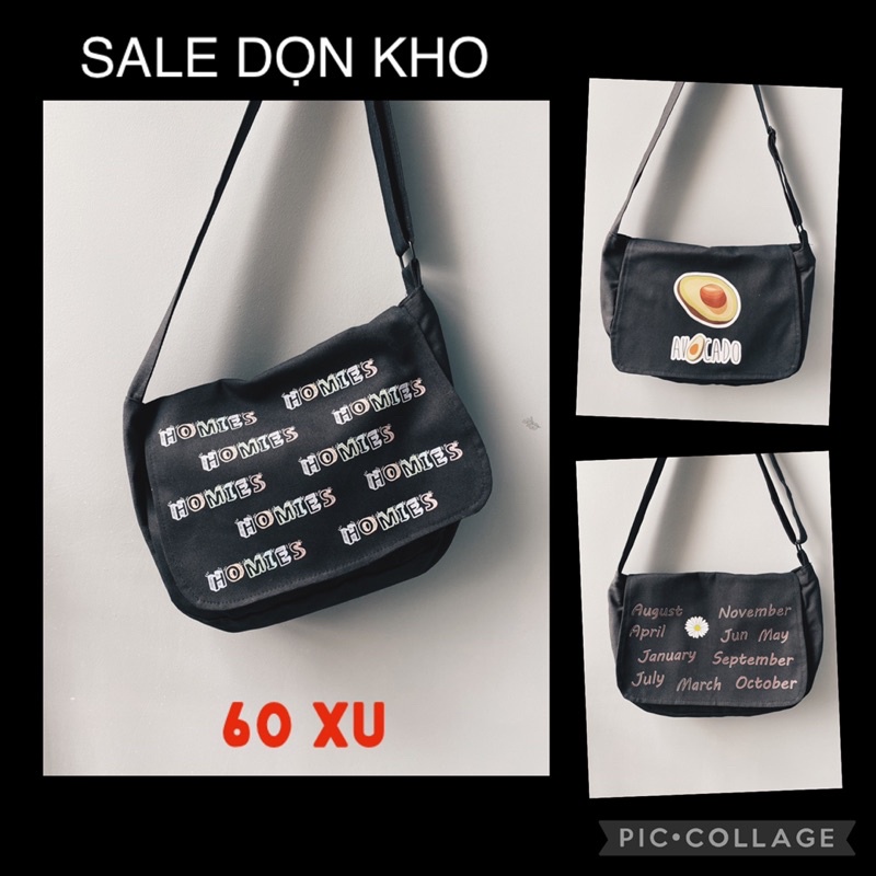 Túi đeo chéo vải bố canvas Unisex