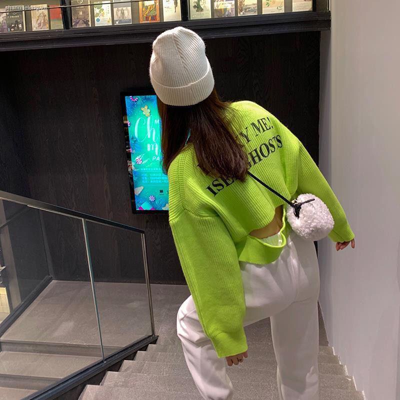 Áo khoác cardigan dệt kim cổ tròn dáng ngắn thời trang thu đông phong cách Hàn Quốc thiết kế mới 2021