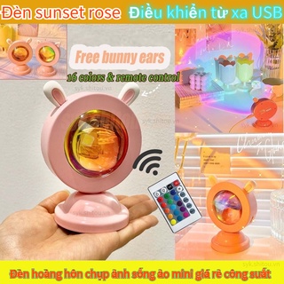 Đèn LED tai thỏ/tai mèo chiếu màu hoàng hôn trang trí phòng ngủ