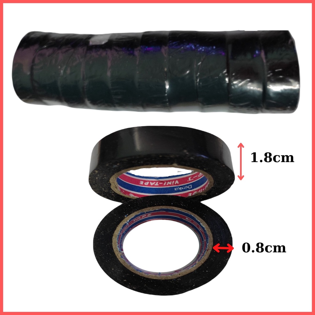 1 cây 10 cuộn băng dính điện màu Việt bãi chất lượng, chất keo dính, giá rẻ