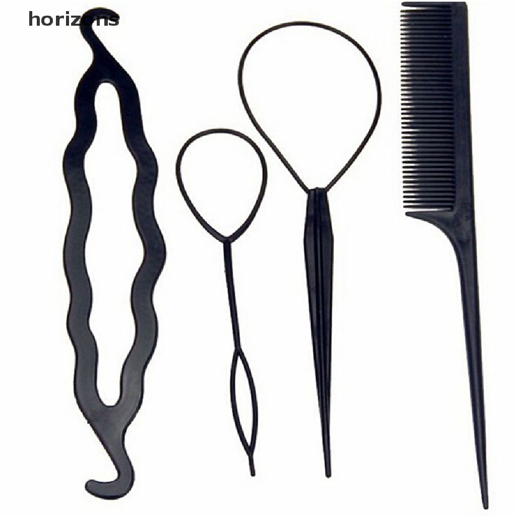 Bộ 4 Dụng Cụ Tạo Kiểu Tóc Gồm Kẹp + Dụng Cụ Tạo Kiểu Tóc Đuôi Ngựa