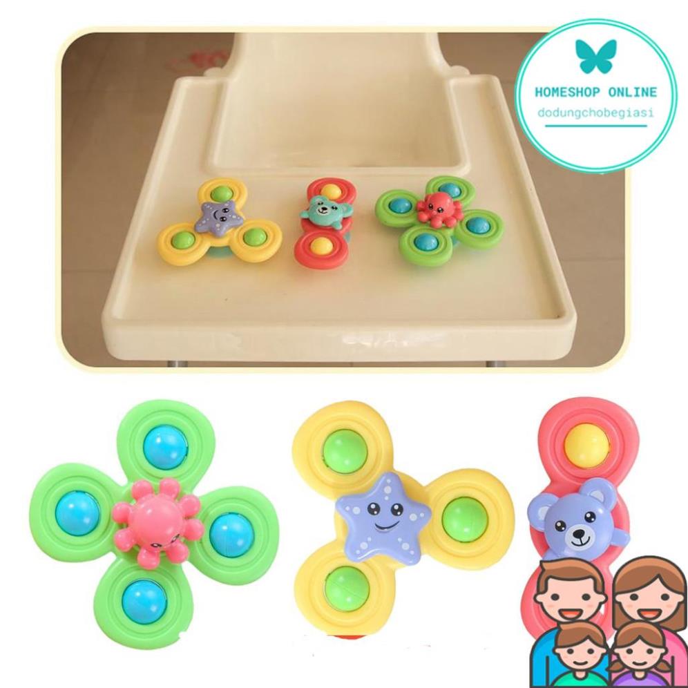 Bộ 3 Đồ Chơi Con Quay Chóng Chóng Dính Tường Cho Bé - Giúp Bé Tránh Xa Điện Thoại