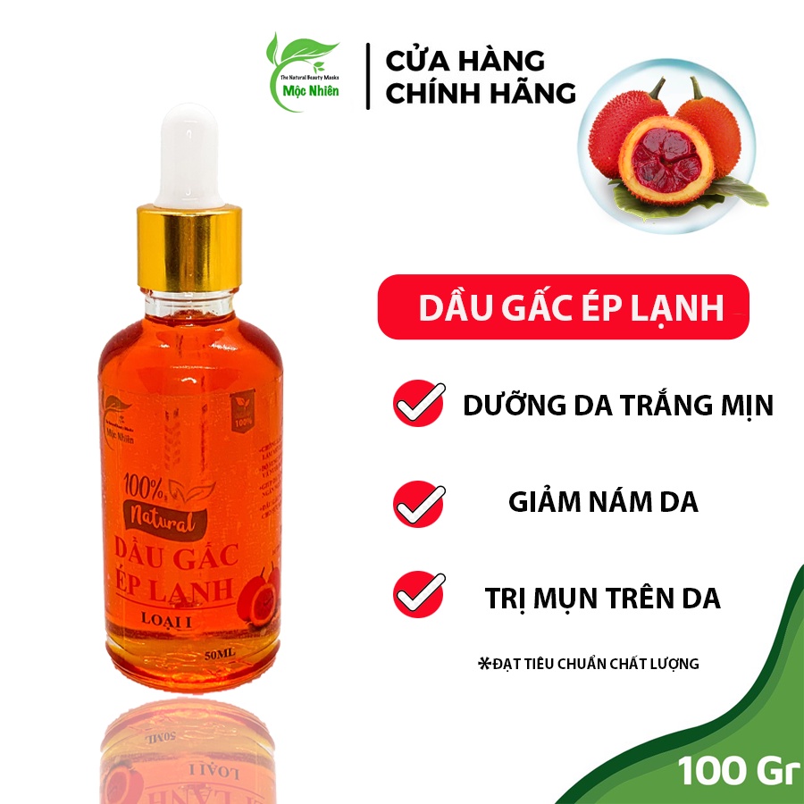 DẦU GẤC NGUYÊN CHẤT ÉP LẠNH HỮU CƠ LÀM ĐẸP, DƯỠNG DA, DƯỠNG MÔI, TRI NÁM.