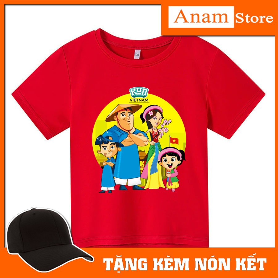 Áo thun trẻ em sữa kun 4, Gia đình nông dân siêu phàm, Tặng kèm nón kết, có size người lớn, Anam Store