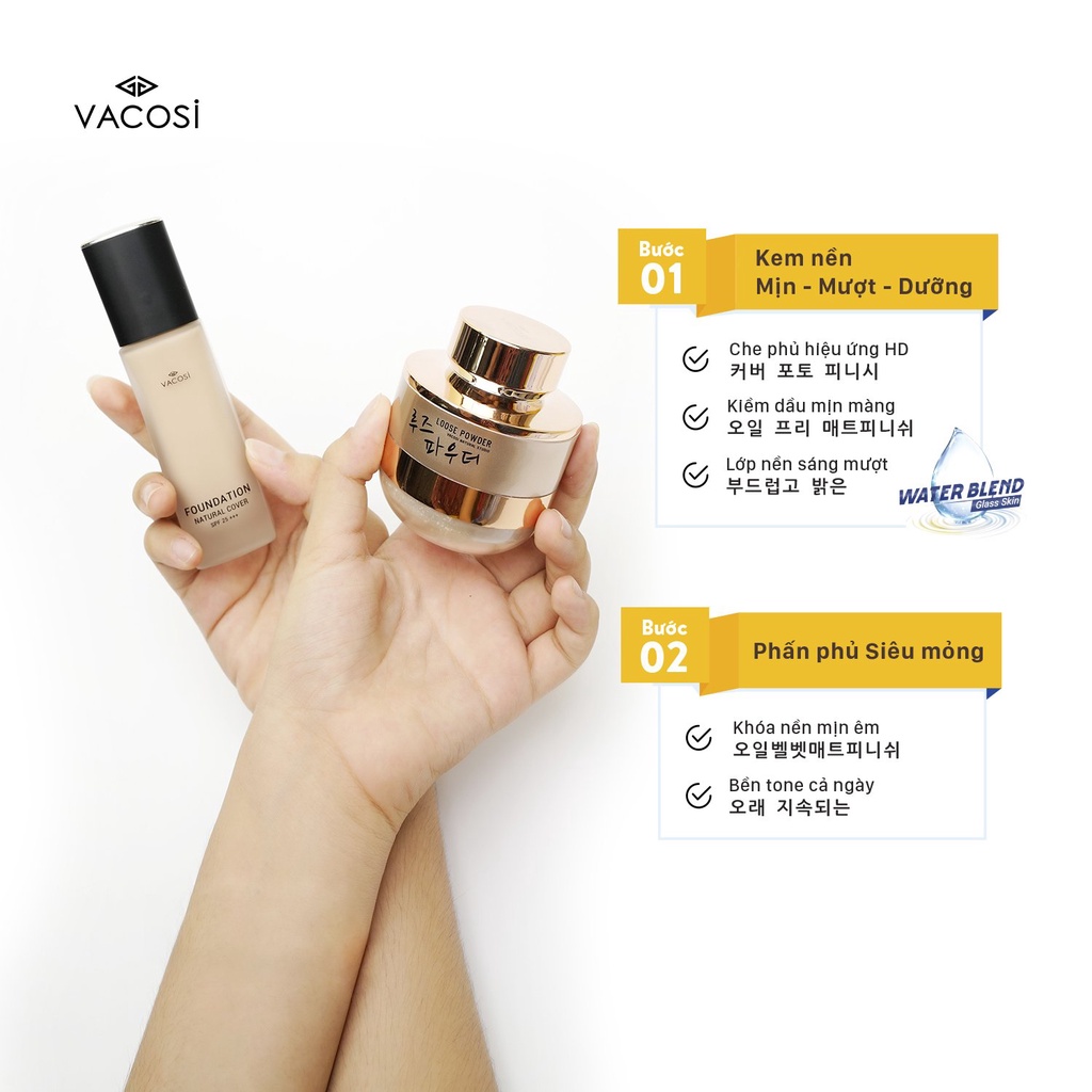 KEM NỀN VACOSI NATURAL COVER OIL-FREE FOUNDATION SPF25+++ (TẶNG PHẤN PHỦ BỘT 12G) | BigBuy360 - bigbuy360.vn