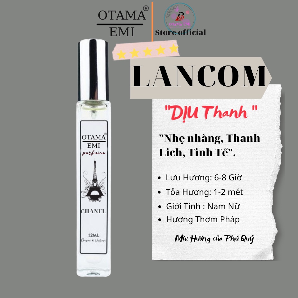 Tinh dầu Nước hoa nam nư thơm lâu đến 14 h dạng xịt, Nuoc hoa Pháp dang xit, Otama Emi