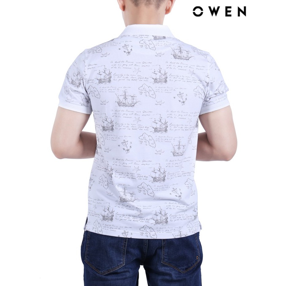 Áo polo ngắn tay OWEN Bodyfit màu trắng - APV20309 | BigBuy360 - bigbuy360.vn