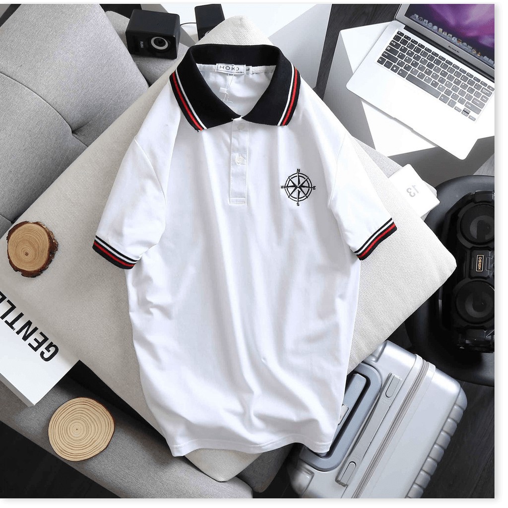 ÁO THUN CỔ TRỤ,THIẾT KẾ HỌA TIẾT LOGO ÁO VÀ VIỀN ÁO SIÊU NGẦU KHÁNH AN FASHION