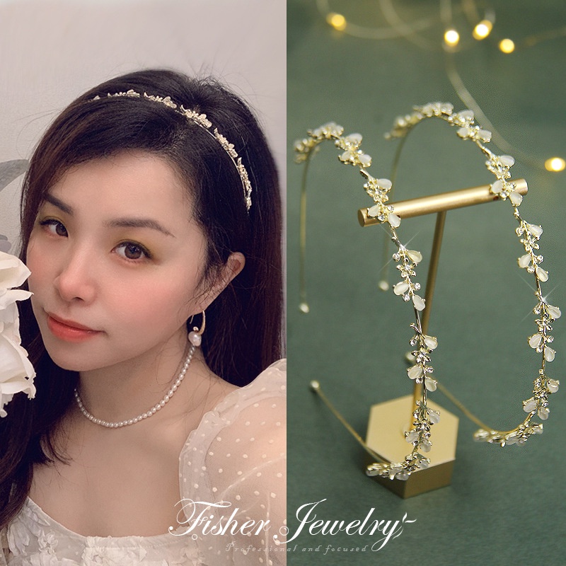 Băng Đô Kim Loại Mỏng Hình Mắt Mèo Đính Đá Phong Cách Retro Siêu Đẹp