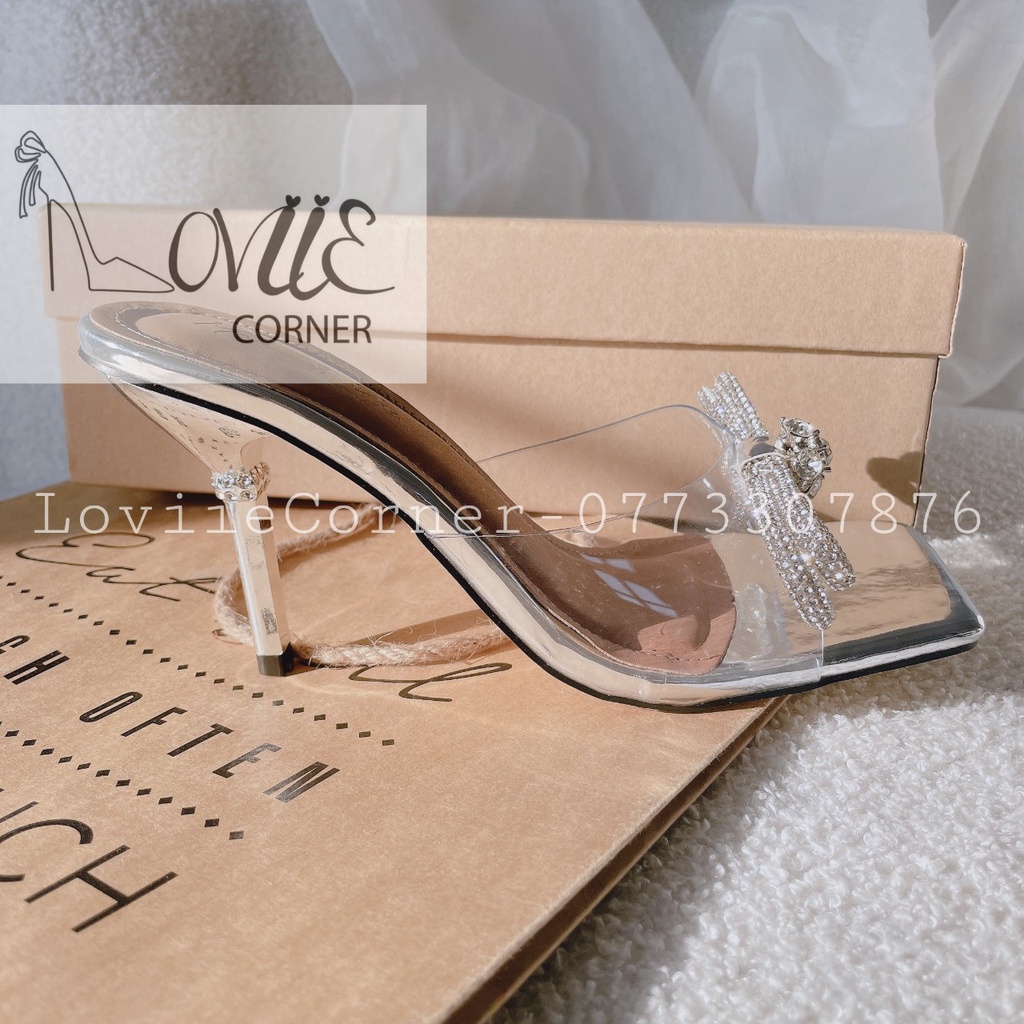 SANDAL CAO GÓT LOVIIECORNER - GUỐC NỮ QUAI NGANG TRONG - GIÀY THỜI TRANG HẬU SAU CÀI 7 PHÂN G220714