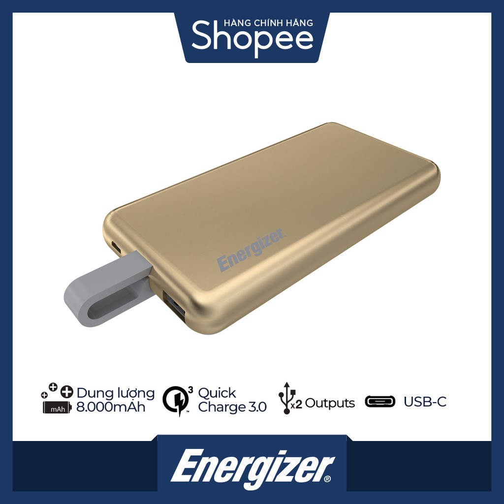 Sạc dự phòng Energizer 8,000mAh/3.7V Li-Polymer - UE8002CQGD