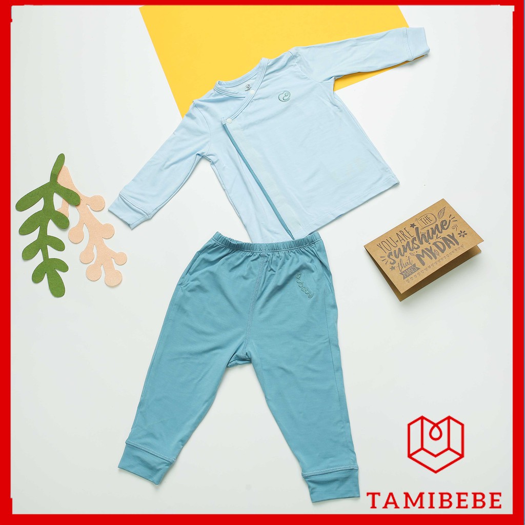 Quần áo trẻ em Bu Babywear - Bộ cài lệch dài tay trơn Bu Baby - TAMIBEBE