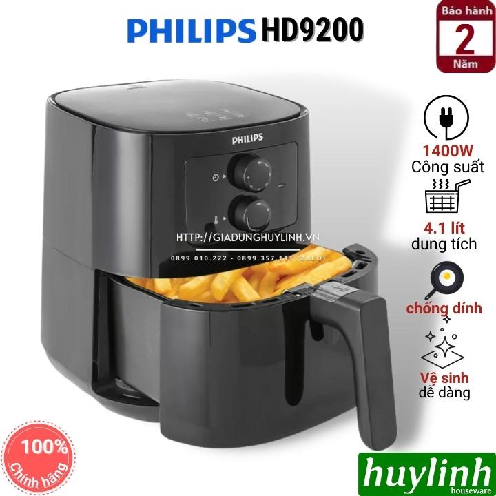 [Mã ELHAMS5 giảm 6% đơn 300K] Nồi chiên không dầu Philips HD9200 / 90 - 4.1 lít - Hàng chính hãng