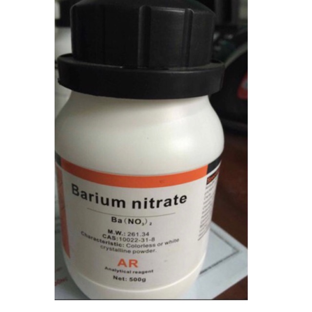 Muối Bari nitrat Ba(NO3)2 lọ 500g Barium nitrate xylong