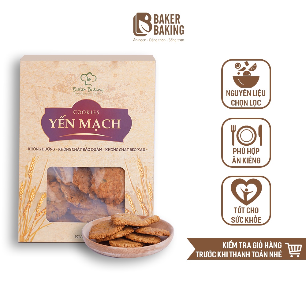 Bánh ăn kiêng baker baking cookies yến mạch hỗ trợ giảm cân nhanh dành cho - ảnh sản phẩm 1