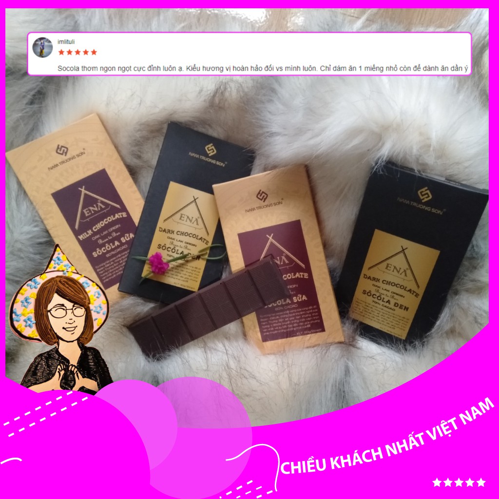 Sô cô la🍀Dark chocolate️🍀 Sô cô la 70% ca cao Nam Trường Sơn Lê Nguyệt NUTS 2 thang 60g