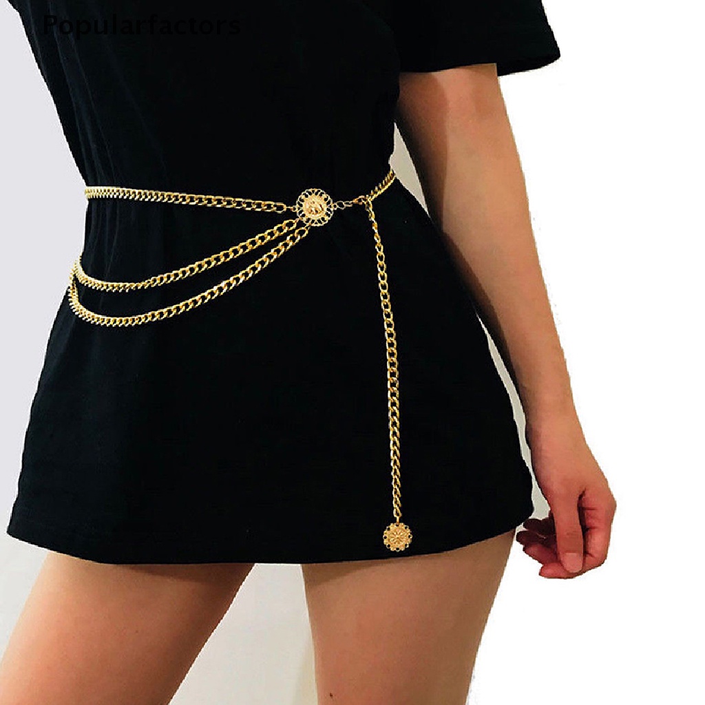 Thắt Lưng Dây Xích Kim Loại Phong Cách Retro Cho Nữ