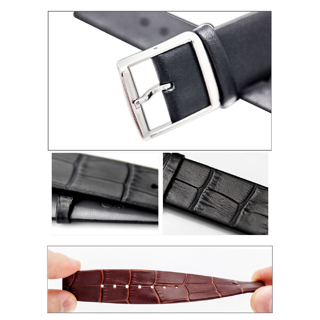 Dây Đeo Đồng Hồ Bằng Da Siêu Mỏng 14 16 18 20 22 24mm Sang Trọng