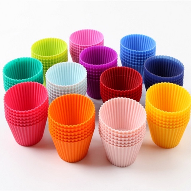 Set 5 khuôn silicon cupcake tròn làm bánh