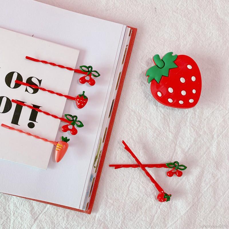 Kẹp tóc hình trái dâu , dâu tây đáng yêu cho nữ