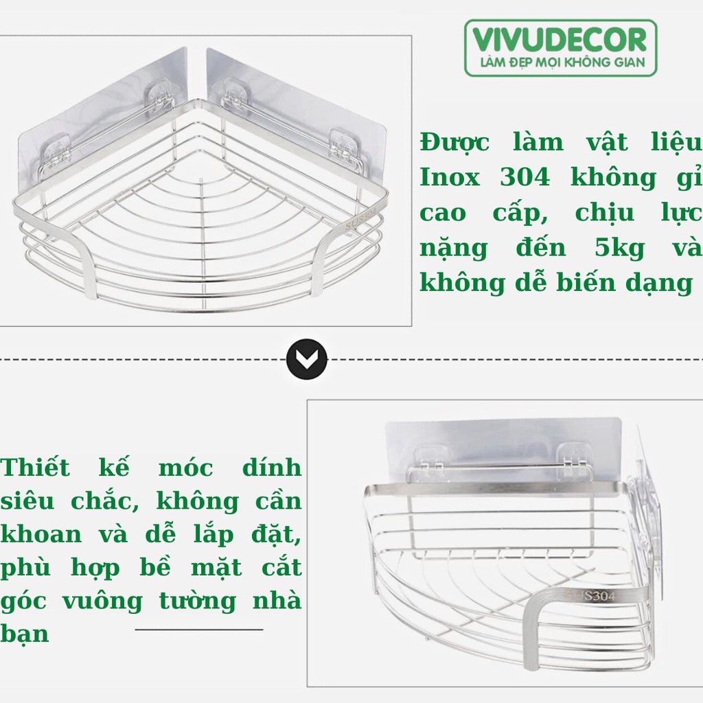 Kệ inox dán tường VIVUDECOR KD01