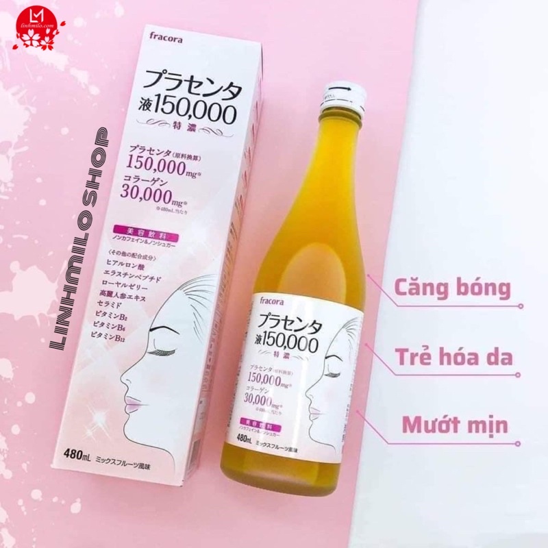 Nước Uống Nhau Thai Cừu FRACORA PLACENTA Nhật Bản 480ml